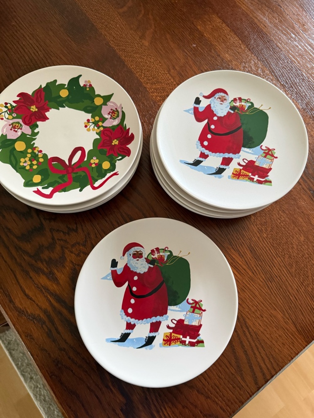 Threshold Santa & Wreath Holiday appetizer Plates